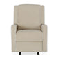 Robyn Upholstered Rocker Recliner Chair with White Trim Detail - Beige