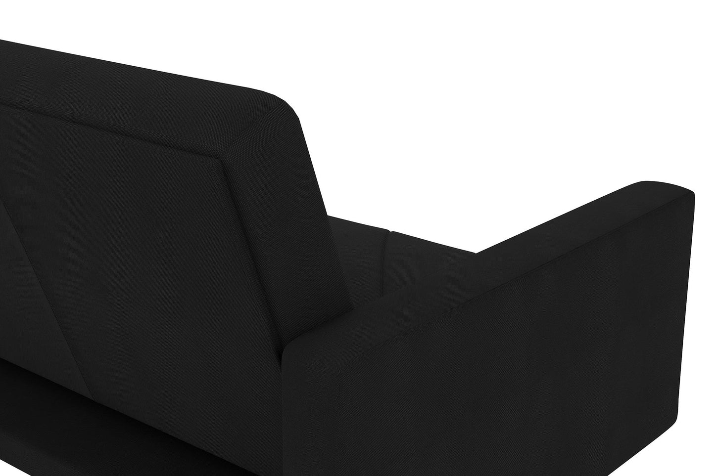 Paxson Futon with Solid Wood Legs and Diagonal Design - Black
