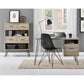 Landon Retro Bookcase with 4 Fabric Bins with Wood Grain Fronts - Distressed Gray Oak