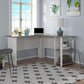 Dakota Computer L Desk with Side Bookshelf and Large Worksurface - White