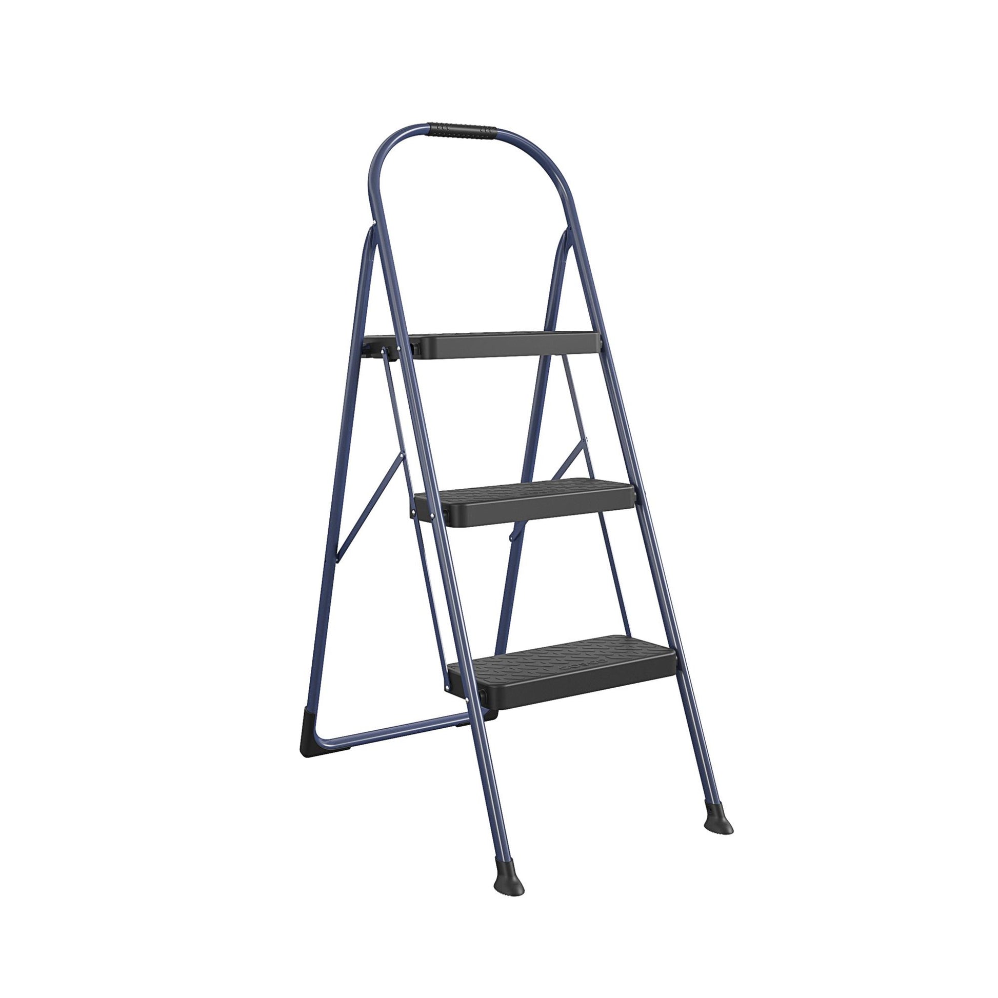 Multi-Step Folding Step Stool with 225 lb Weight Capacity - Navy - 3 Step 