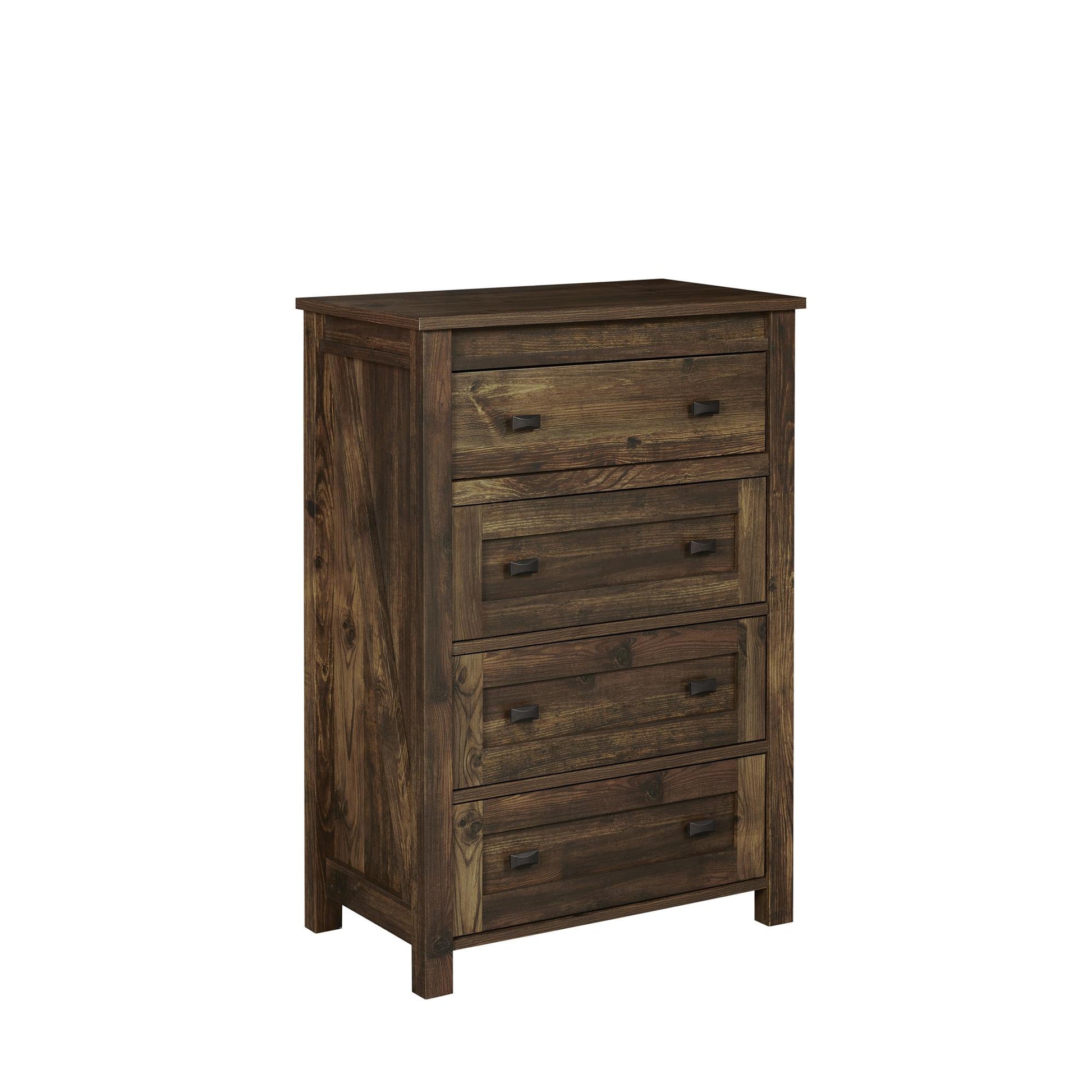 Farmington 4 Drawer Rustic Farmhouse Dresser with Linen Interiors - Rustic