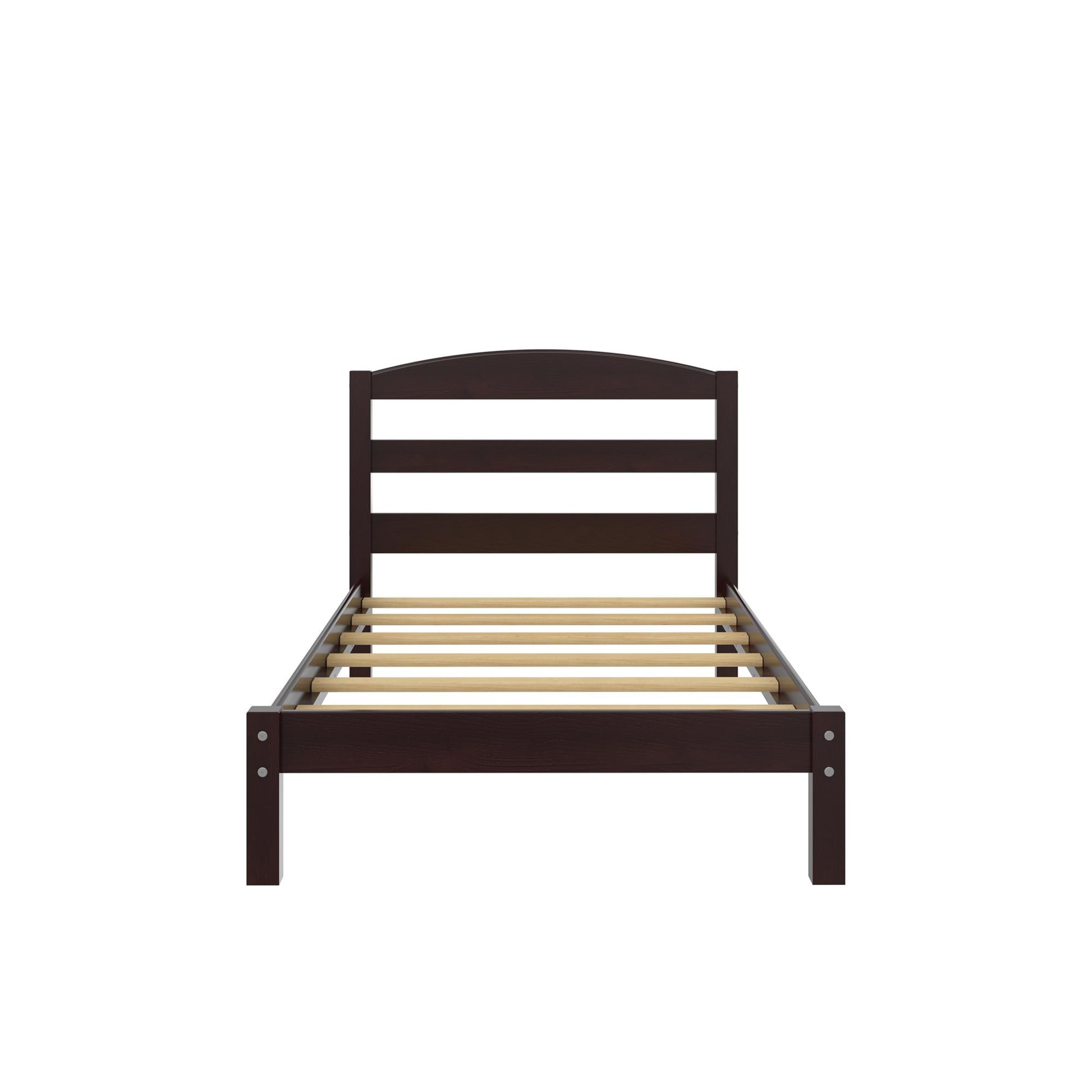 Braylon Twin Sized Wooden Bed Frame with Wood Slats - Espresso