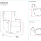 Mikayla Swivel Glider Recliner Chair Pocket Coil Seating - Gray