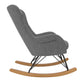 Robbie Rocker Accent Chair with Storage Pockets and Matching Pillow Headrest - Gray
