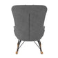 Robbie Rocker Accent Chair with Storage Pockets and Matching Pillow Headrest - Gray