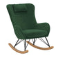 Robbie Rocker Accent Chair with Storage Pockets and Matching Pillow Headrest - Green
