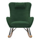 Robbie Rocker Accent Chair with Storage Pockets and Matching Pillow Headrest - Green