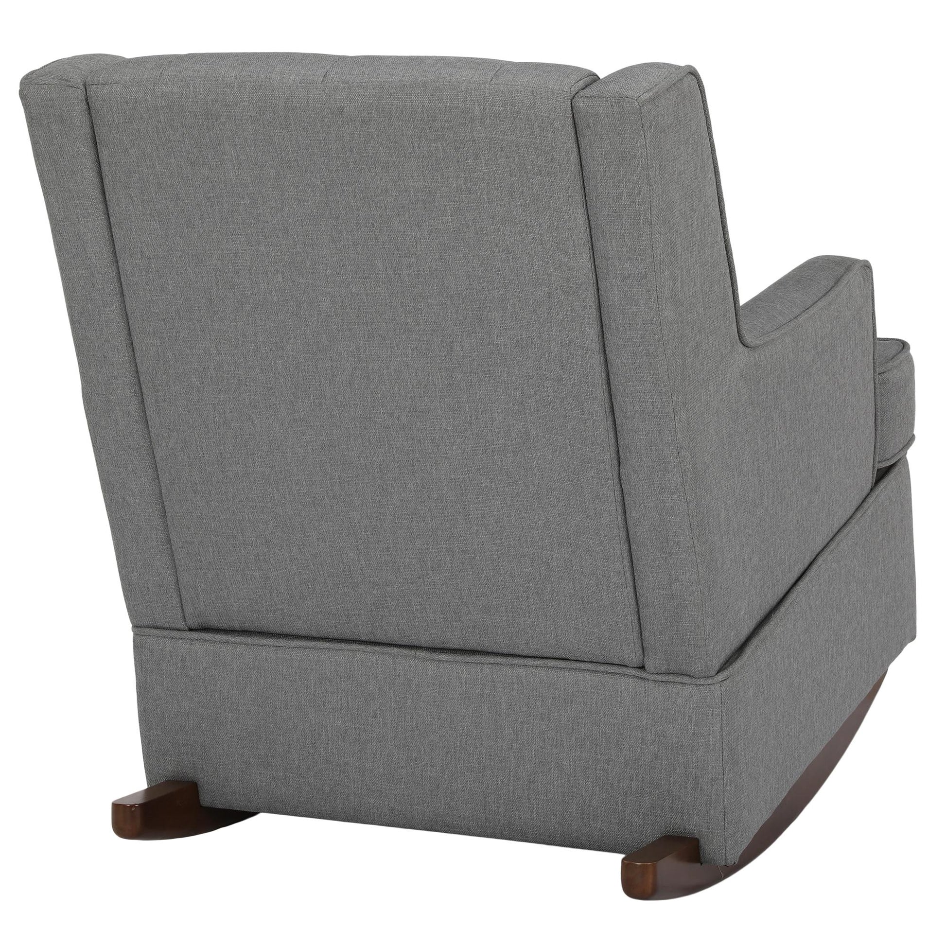 Bennet Transitional Wingback Linen Upholstered Nursery Rocker Chair - Grey Linen