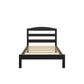 Braylon Twin Sized Wooden Bed Frame with Wood Slats - Black