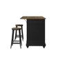 DHP Kelsey Kitchen Island with 2 Stools and Drawers, Black - Black