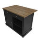 DHP Kelsey Kitchen Island with 2 Stools and Drawers, Black - Black