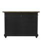 DHP Kelsey Kitchen Island with 2 Stools and Drawers, Black - Black