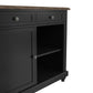 DHP Kelsey Kitchen Island with 2 Stools and Drawers, Black - Black