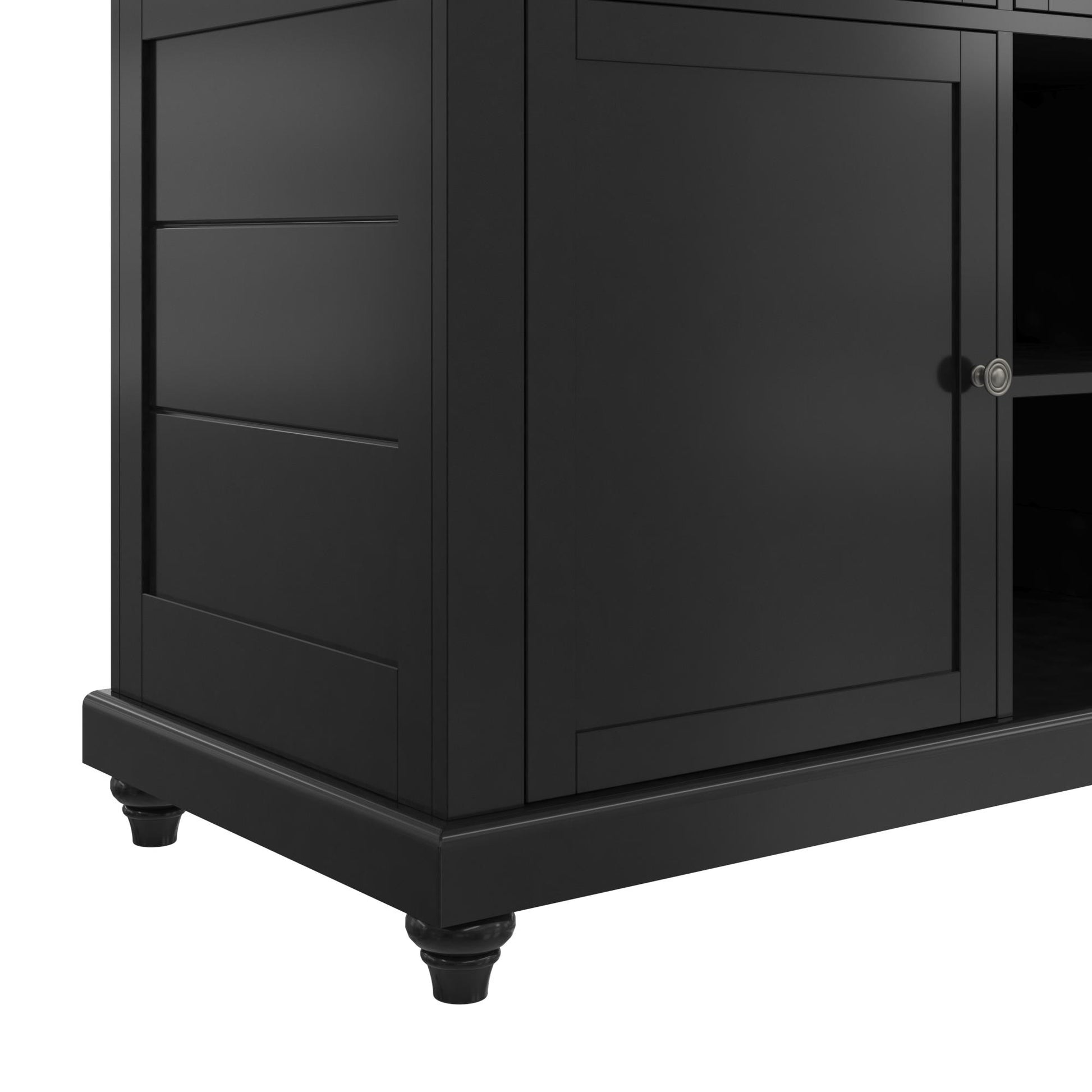 DHP Kelsey Kitchen Island with 2 Stools and Drawers, Black - Black