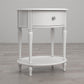 Rowan Valley Laren Oval 1 Drawer Nightstand with Wood Legs - White
