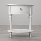 Rowan Valley Laren Oval 1 Drawer Nightstand with Wood Legs - White