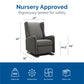 Rylee Upholstered Tall Wingback Glider Recliner Chair - Gray