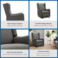 Rylee Upholstered Tall Wingback Glider Recliner Chair - Gray
