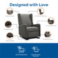 Rylee Upholstered Tall Wingback Glider Recliner Chair - Gray