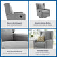 Mikayla Swivel Glider Recliner Chair Pocket Coil Seating - Grey Linen