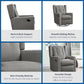 Mikayla Swivel Glider Recliner Chair Pocket Coil Seating - Gray
