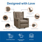 Mikayla Swivel Glider Recliner Chair Pocket Coil Seating - Mocha
