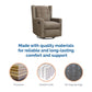 Mikayla Swivel Glider Recliner Chair Pocket Coil Seating - Mocha
