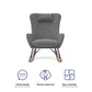 Robbie Rocker Accent Chair with Storage Pockets and Matching Pillow Headrest - Gray