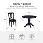 Aubrey 5 Piece Traditional Pedestal Round Dining Table and Chairs Set - Black