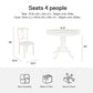 Aubrey 5 Piece Traditional Pedestal Round Dining Table and Chairs Set - White