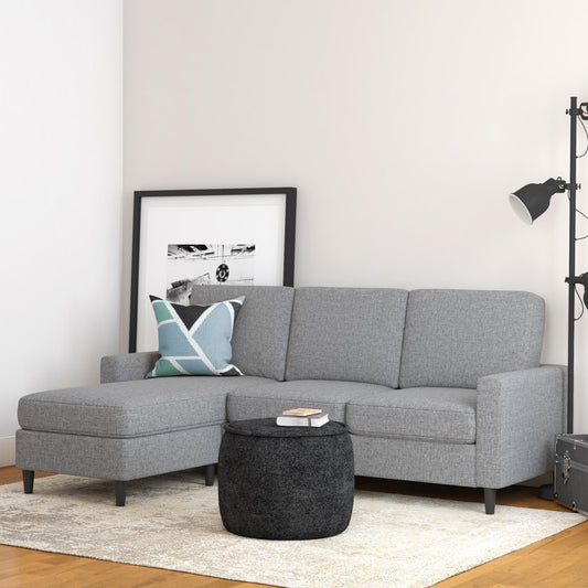 DHP Kaci Reversible Contemporary Upholstered Sectional, Gray - Gray