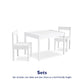 Hunter 3-Piece Kiddy Table and Chair Kids Set - White