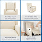 Mikayla Swivel Glider Recliner Chair Pocket Coil Seating - White