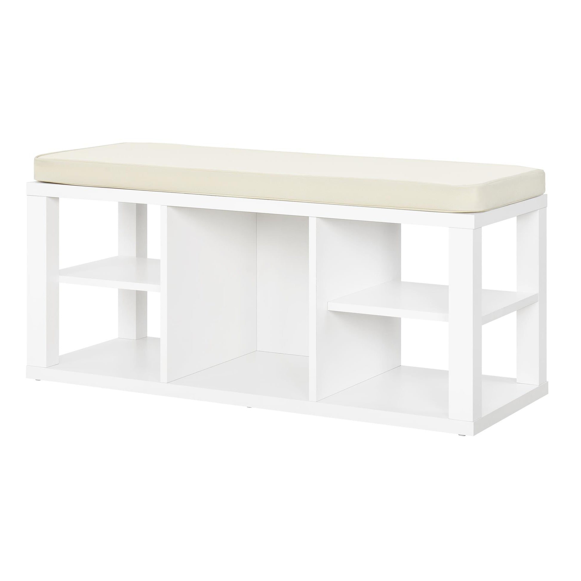 Parsons Multipurpose Storage Bench with Foam Cushion - White