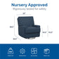 Rylan Upholstered Swivel Glider Recliner Chair with Square Back - Blue