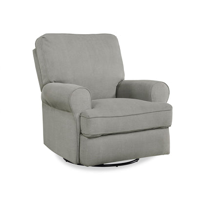 Tiana Swivel Glider Recliner Chair with Big Roll Arms and Pillowback - Gray