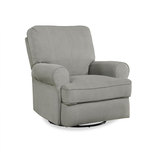 Tiana Swivel Glider Recliner Chair with Big Roll Arms and Pillowback - Gray