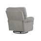 Tiana Swivel Glider Recliner Chair with Big Roll Arms and Pillowback - Gray