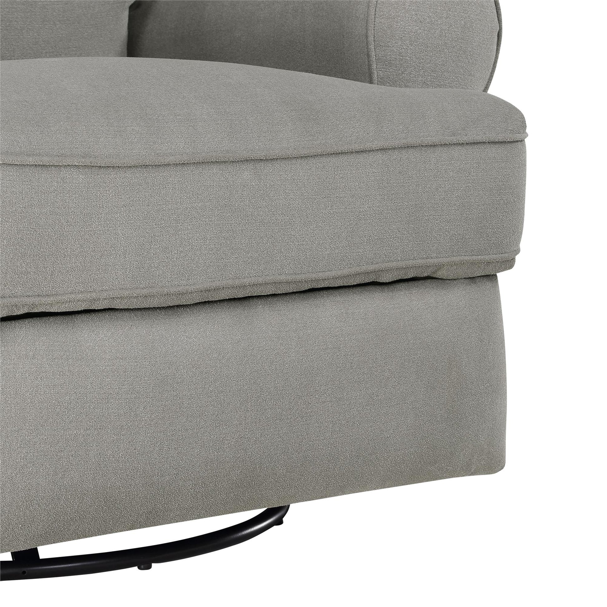 Tiana Swivel Glider Recliner Chair with Big Roll Arms and Pillowback - Gray