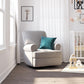 Tiana Swivel Glider Recliner Chair with Big Roll Arms and Pillowback - Gray