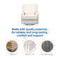 Rylan Upholstered Swivel Glider Recliner Chair with Square Back - White