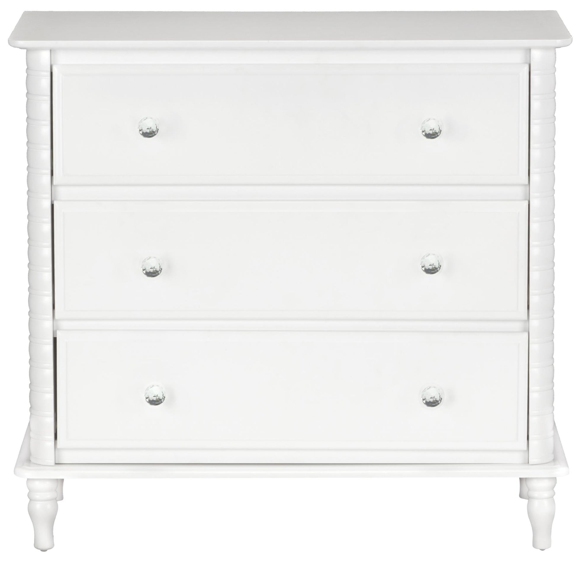 Rowan Valley Linden 3 Drawer Dresser with Wood Feet - White