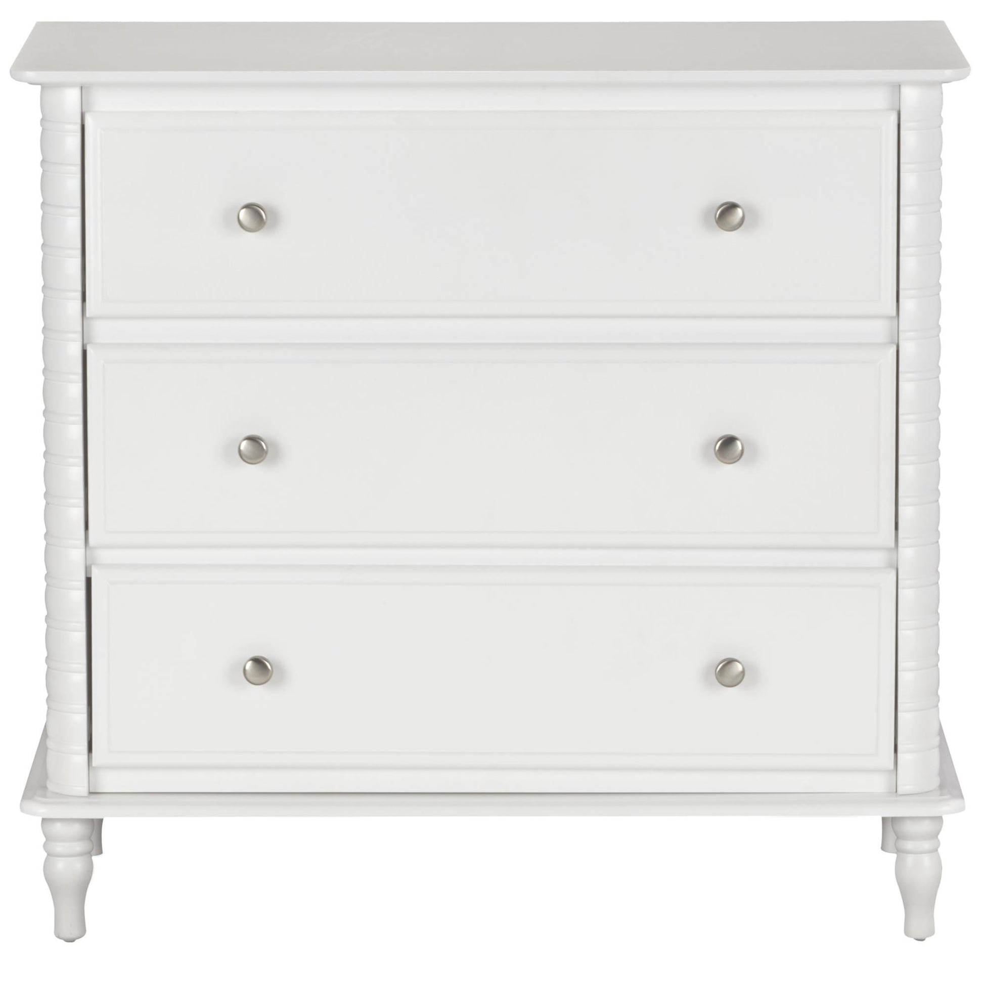 Rowan Valley Linden 3 Drawer Dresser with Wood Feet - White