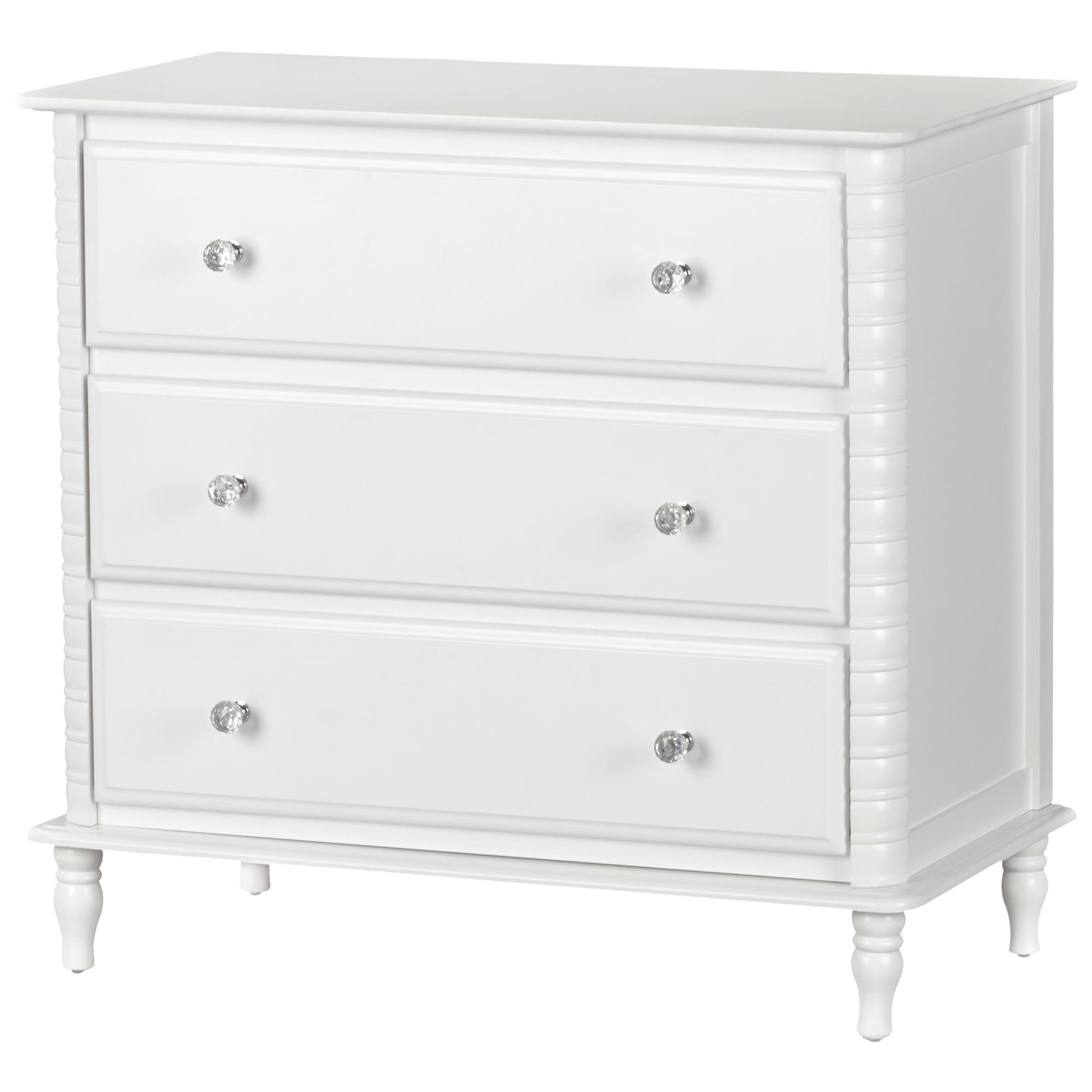 Rowan Valley Linden 3 Drawer Dresser with Wood Feet - White