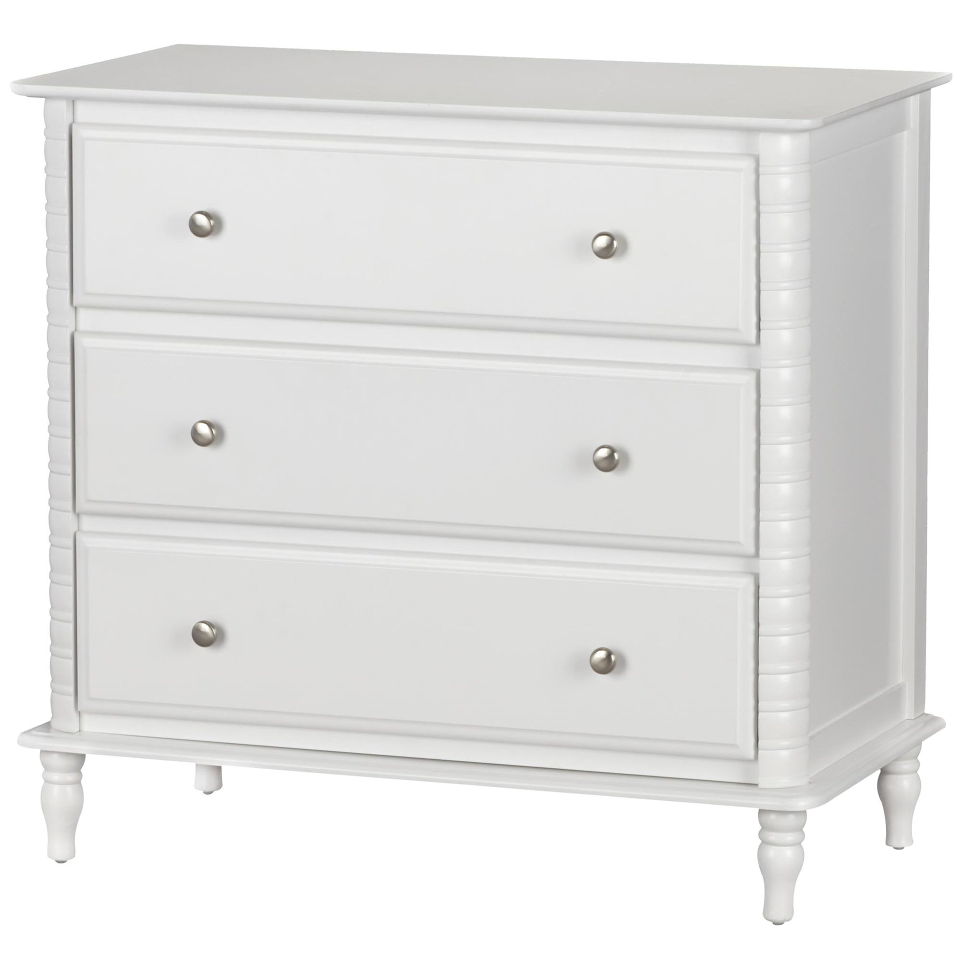 Rowan Valley Linden 3 Drawer Dresser with Wood Feet - White