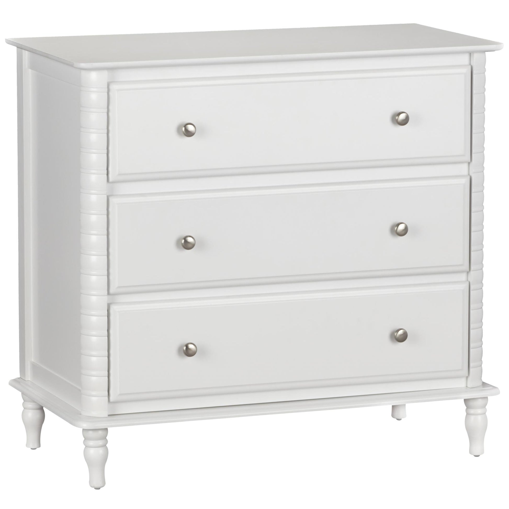 Rowan Valley Linden 3 Drawer Dresser with Wood Feet - White