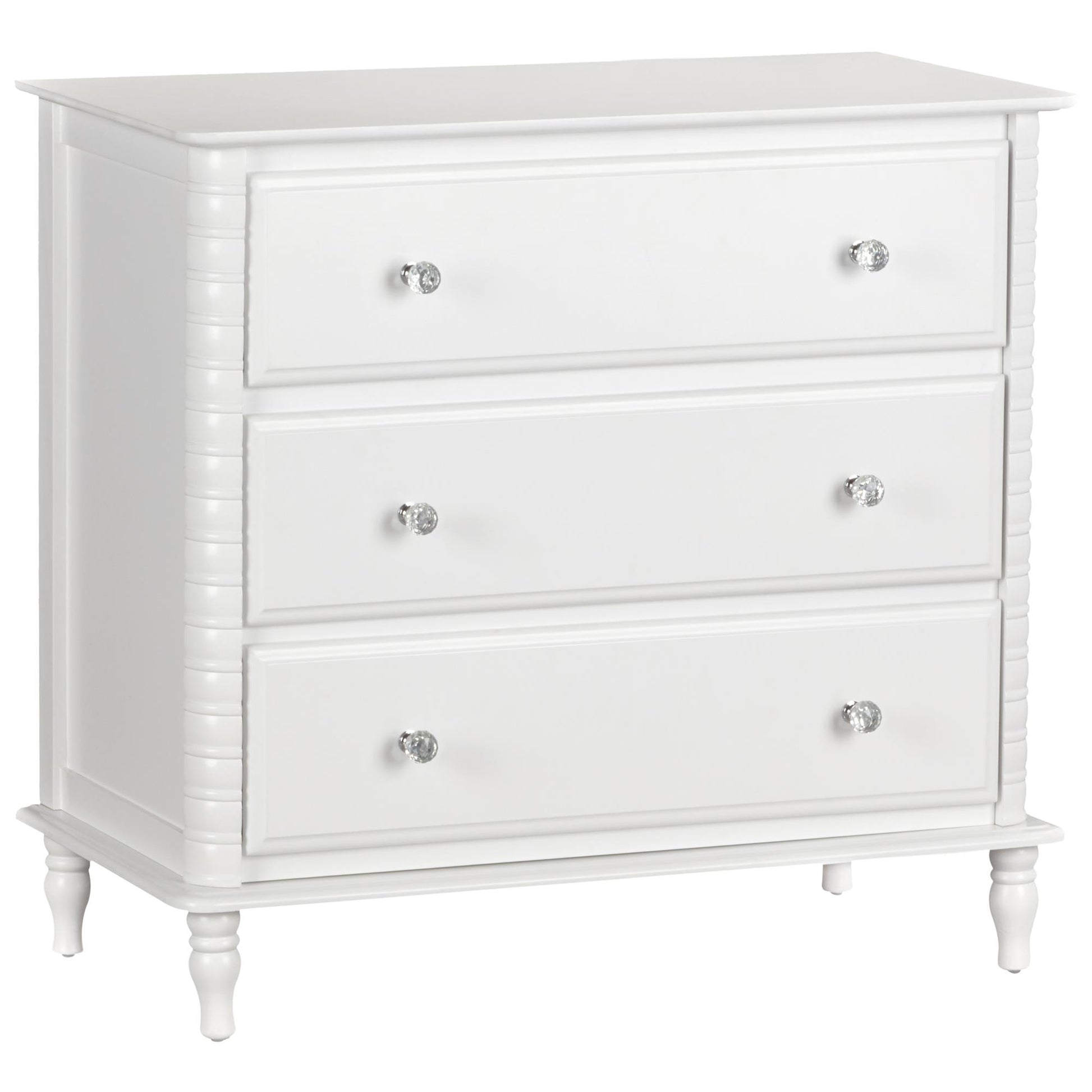 Rowan Valley Linden 3 Drawer Dresser with Wood Feet - White