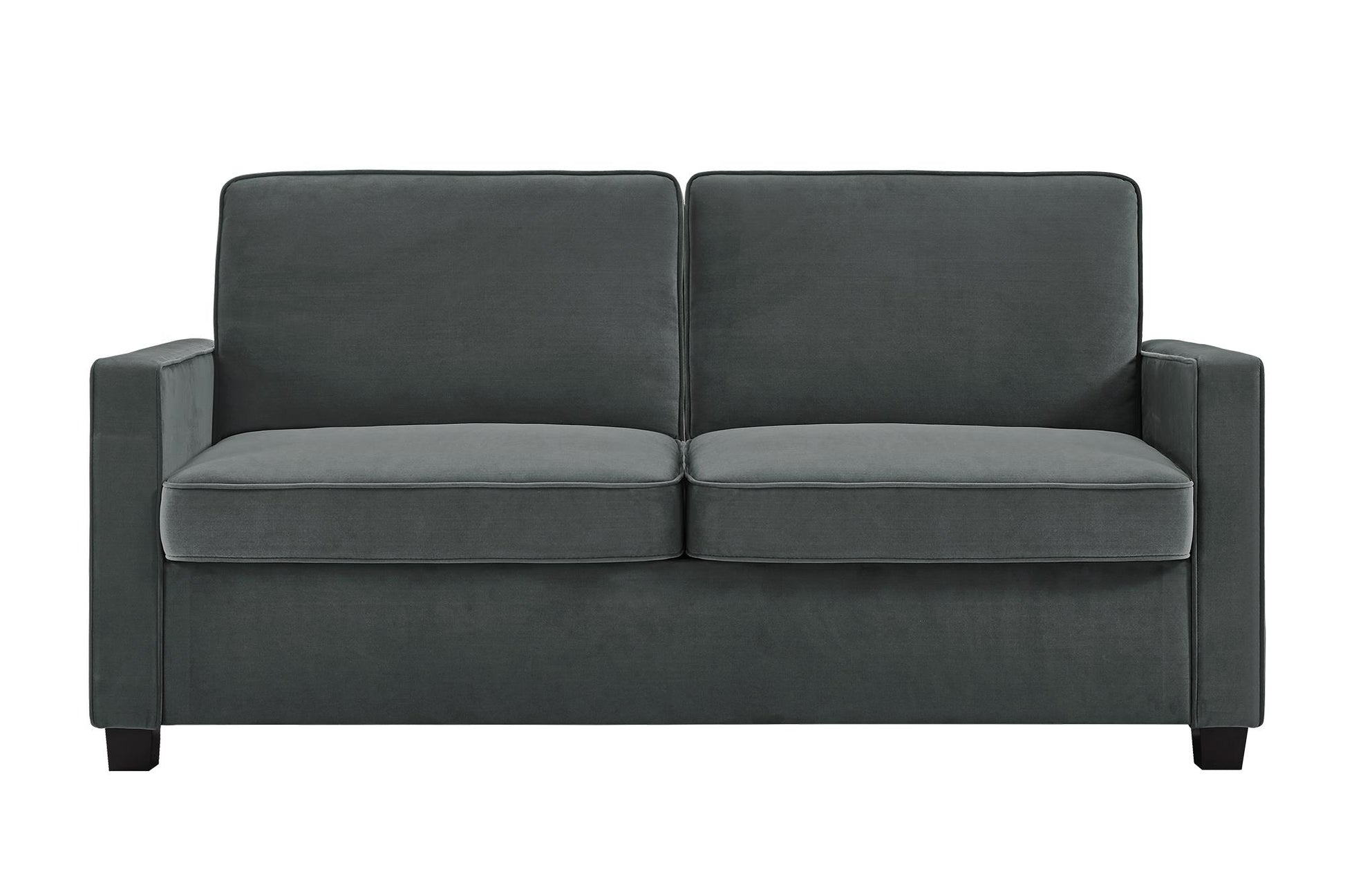 DHP Cooper Loveseat Sofa Sleeper with Full Memory Foam Mattress, Gray Velvet - Gray - Full