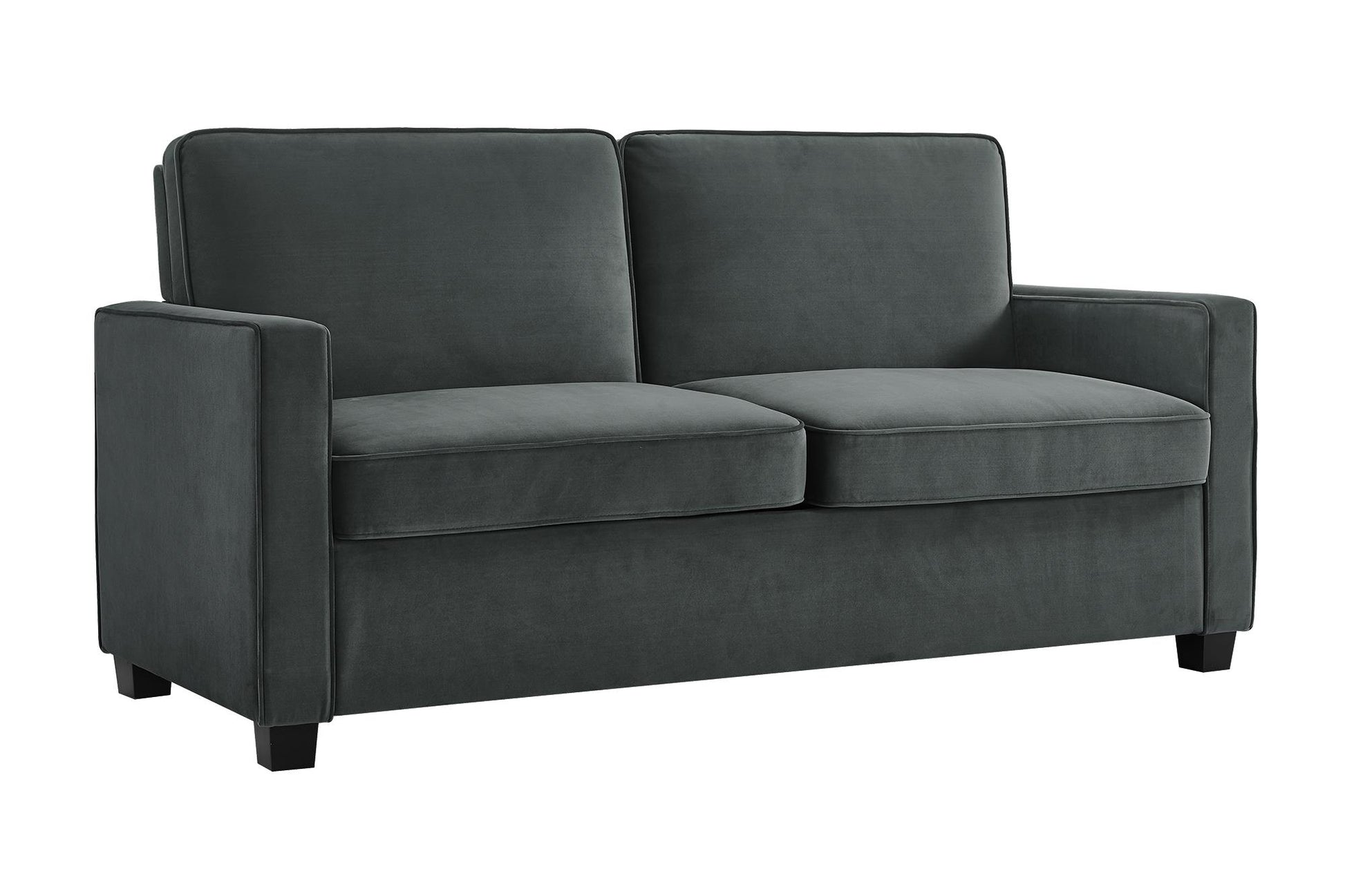 DHP Cooper Loveseat Sofa Sleeper with Full Memory Foam Mattress, Gray Velvet - Gray - Full